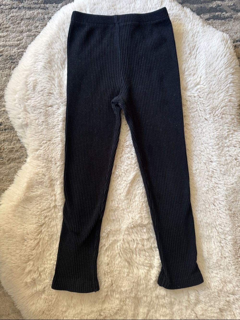 Little Me 4T Black Ribbed Kids Leggings